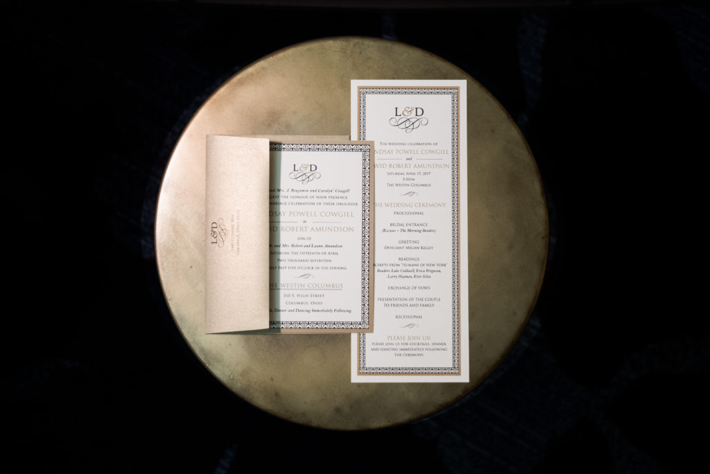 Black and Gold Wedding Invitation